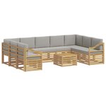 vidaXL Ensemble de canapés d'extérieur 10 pc Blanc et gris clair