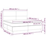 vidaXL Sommier à lattes de lit et matelas et LED Crème 200x200cm Tissu
