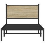 vidaXL Cadre de lit en métal sans matelas chêne sonoma 100x200 cm