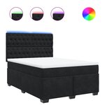 vidaXL Sommier à lattes de lit et matelas Noir 160x200 cm Velours
