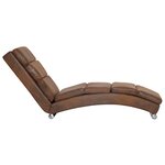 vidaXL Chaise longue Marron Similicuir daim