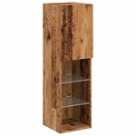 vidaXL Meubles TV avec lumières LED 2 Pièces vieux bois 30 5x30x102 cm
