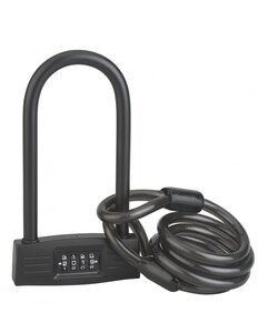 THIRARD - Antivol U à combinaison UP 4 chiffres vélo câble acier 12mmx120mm - THIRARD