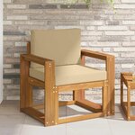 vidaXL Canapé d’extérieur Bois d'acacia massif et polyester Naturel