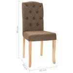 Vidaxl chaises de salle à manger 2 pièces marron tissu