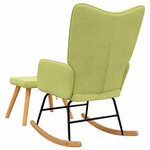 vidaXL Chaise à bascule avec tabouret Vert Tissu