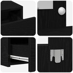 vidaXL Table de maquillage murale avec lumières LED en chêne noir