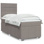 vidaXL Sommier à lattes de lit avec matelas Taupe 90x190 cm Tissu