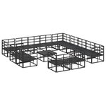 vidaXL Ensemble de canapé de jardin 14 Pièces Noir 70 x 70 x 32 cm