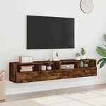 vidaXL Meubles TV muraux 2 Pièces chêne fumé 80x30x30cm bois d'ingénierie