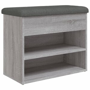 vidaXL Banc à chaussures sonoma gris 62x32x50 cm bois d'ingénierie