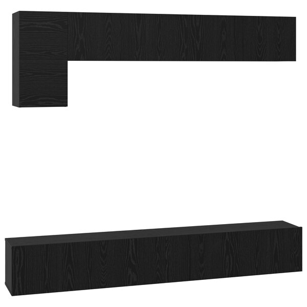 vidaXL Ensemble meuble TV 5 Pièces Chêne Noir 100 x 30 x 30 cm