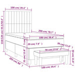 vidaXL Sommier à lattes de lit avec matelas Bleu 100x200 cm Tissu
