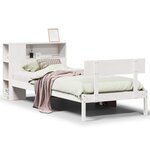 vidaXL Lit bibliothèque sans matelas blanc 90x200cm bois de pin massif