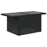 vidaXL Table de jardin dessus en verre noir 100x55x73cm résine tressée