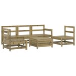 vidaXL Salon de jardin 6 Pièces bois de pin imprégné