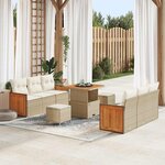 vidaXL Ensemble de canapé de jardin 9 Pièces Beige  Crème 80 x 80 x 71 cm