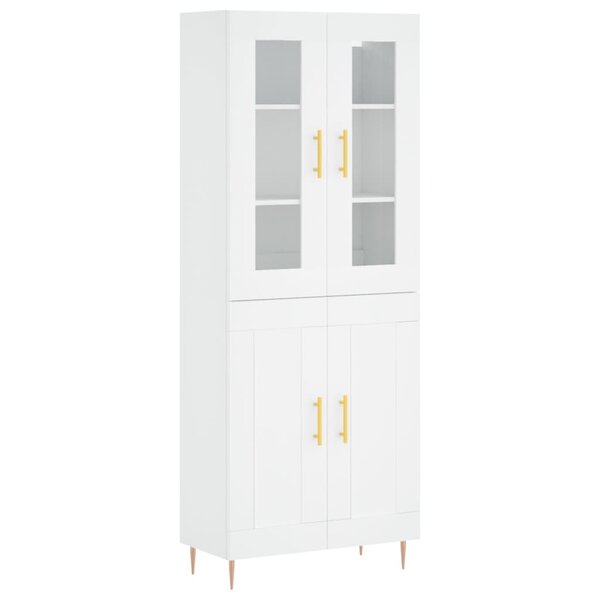 vidaXL Buffet haut Blanc 69 5x34x180 cm Bois d'ingénierie