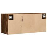 vidaXL Meuble TV mural avec lumières LED chêne fumé 80x31x35 cm