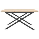 vidaXL Table basse cadre en X 80x80x45 5cm bois de pin massif et fonte