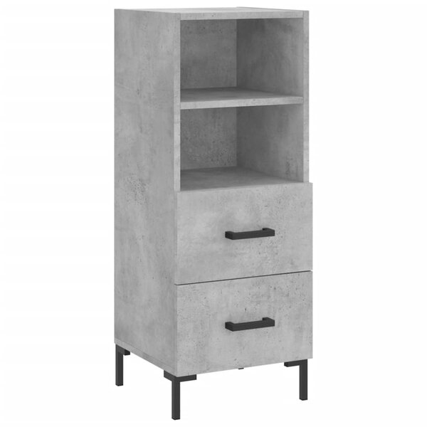 vidaXL Buffet Gris béton 34 5x34x90 cm Bois d'ingénierie