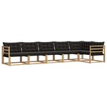 vidaXL Ensemble de canapés d'extérieur 6 Pièces Blanc et noir