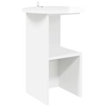 vidaXL Table d'appoint Blanc brillant Ø 39 5 x 55 cm Bois d'ingénierie