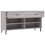 vidaXL Banc à chaussures sonoma gris 102x35x55 cm bois d'ingénierie