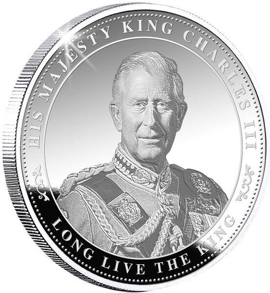 Pièce de monnaie en Cupronickel - Argent g 9.00 Millésime 2022 ACCESSION OF KING CHARLES III