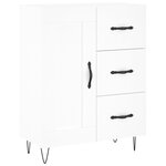 vidaXL Buffet haut Blanc 69 5x34x180 cm Bois d'ingénierie