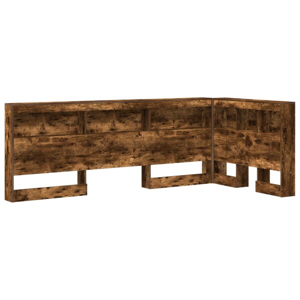 vidaXL Tête de lit de rangement Chêne fumé 90 cm Bois d'ingénierie