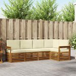 vidaXL Ensemble de canapé d'angle avec coussin 5 Pièces Naturel et Crème