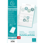 Sachet De 50 Pochettes Perforées Polypropylène Grainé 5/100e - A4 - Cristal - X 20 - Exacompta