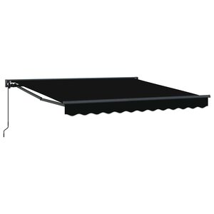 vidaXL Auvent Rétractable Noir 350 x 250 cm Polyester et métal