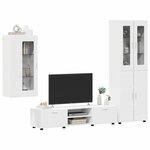 vidaXL Ensemble meuble TV avec tiroir FLORIN Blanc Bois d'ingénierie