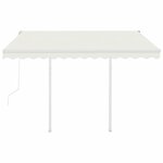 vidaXL Auvent rétractable automatique avec poteaux 3 5x2 5 m Crème