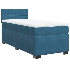 vidaXL Sommier à lattes de lit avec matelas Bleu foncé 90x200 cm