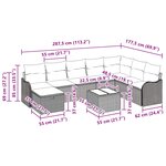 vidaXL Ensemble de Canapés avec coussin 9 Pièces Gris et marine polyrotin