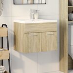 vidaXL Armoire lavabo de salle de bain et bassin intégré chêne sonoma