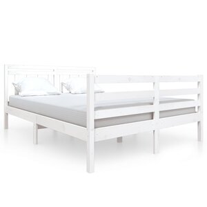 vidaXL Cadre de lit sans matelas blanc bois massif 140x190 cm