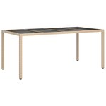 vidaXL Table de Jardin Beige 190 x 90 x 75 cm polyrotin
