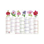 Calendrier Mural 2024 - 13 Mois - 22 x 29.5 cm - Motifs Fleurs