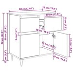 vidaXL Buffet Bois Ancien 60 x 35 x 70 cm Bois d'ingénierie et fer