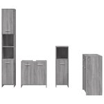 vidaXL Ensemble de meubles de salle de bain 4 Pièces Sonoma gris