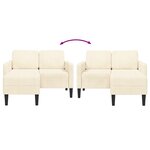 vidaXL Canapé 2 places avec méridienne en L crème 125 cm lin