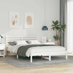 vidaXL Cadre de lit Blanc 140 x 210 cm Bois massif en pin