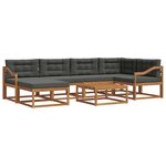 vidaXL Ensemble de canapés d'extérieur 7 Pièces Naturel et Anthracite