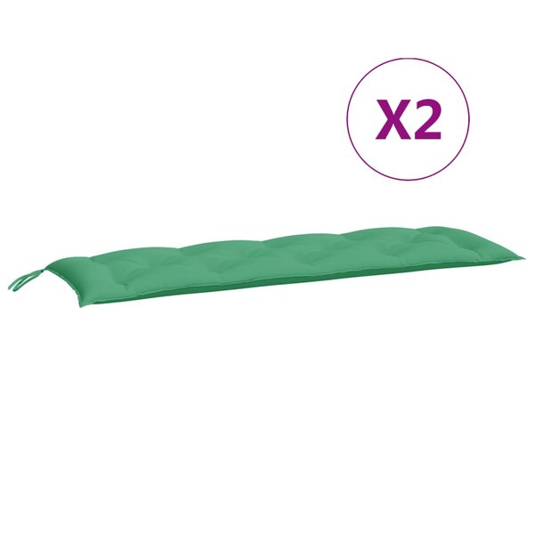 vidaXL Coussins de banc jardin lot de 2 vert 150x50x7 cm tissu Oxford