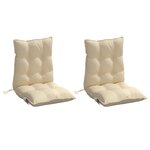 vidaXL Coussins de chaise à dossier bas lot de 2 beige tissu oxford