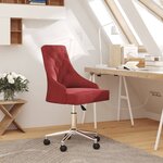 Vidaxl chaise pivotante de salle à manger rouge bordeaux tissu